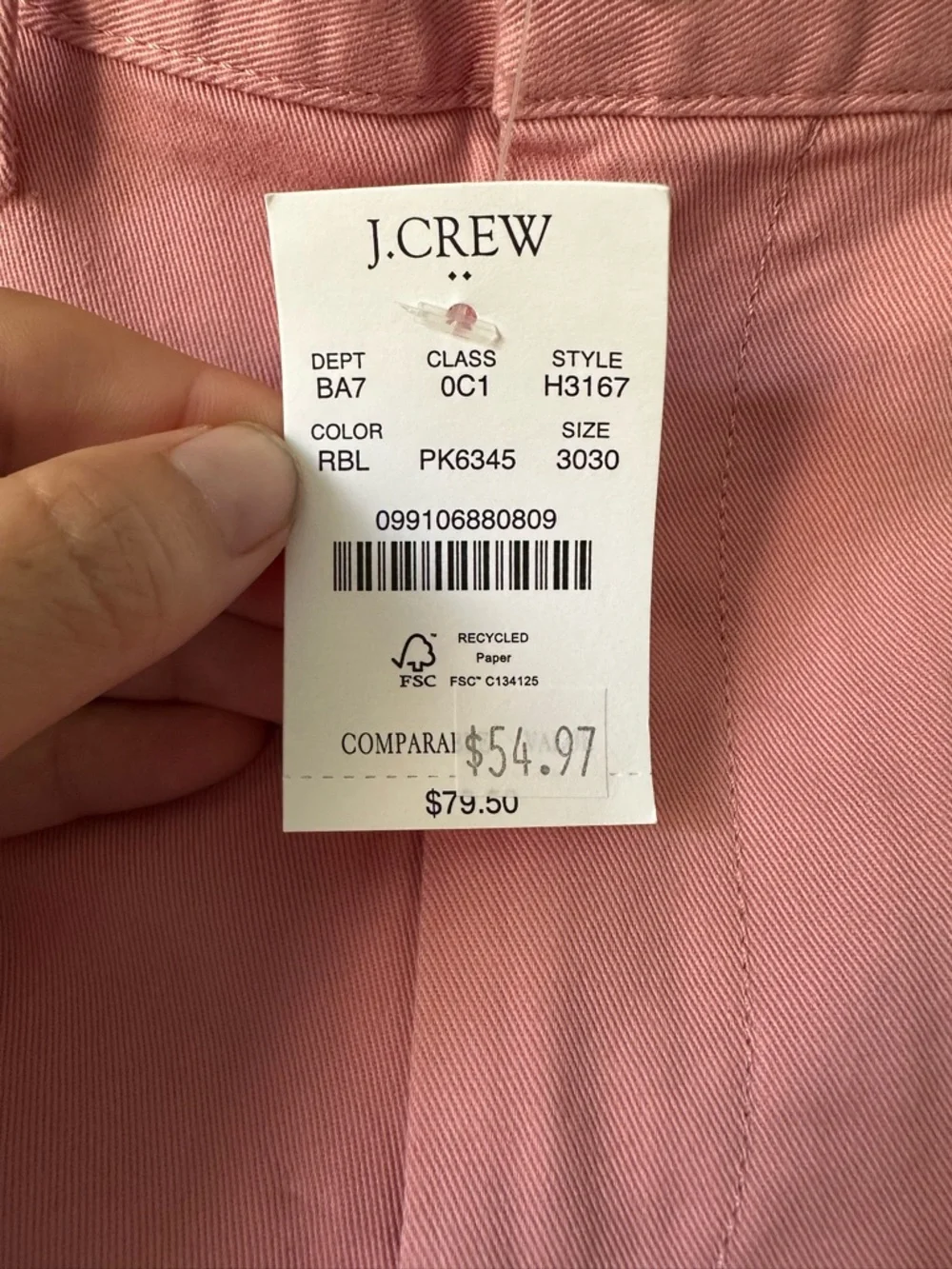 NEW J. Crew Preppy Coastal Rose-Pink Chino Pants